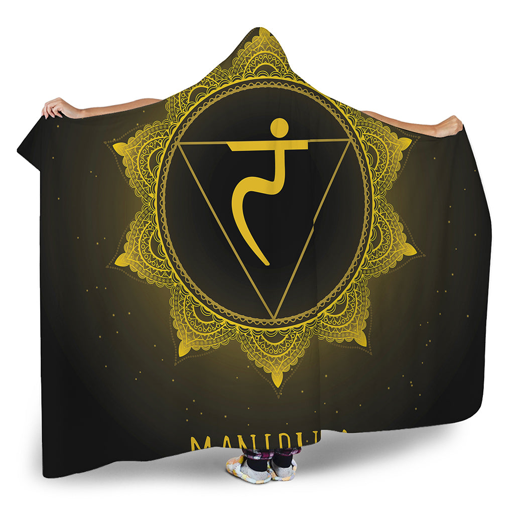 Manipura Chakra Symbol Print Hooded Blanket