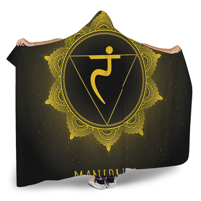 Manipura Chakra Symbol Print Hooded Blanket