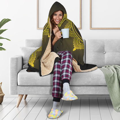 Manipura Chakra Symbol Print Hooded Blanket