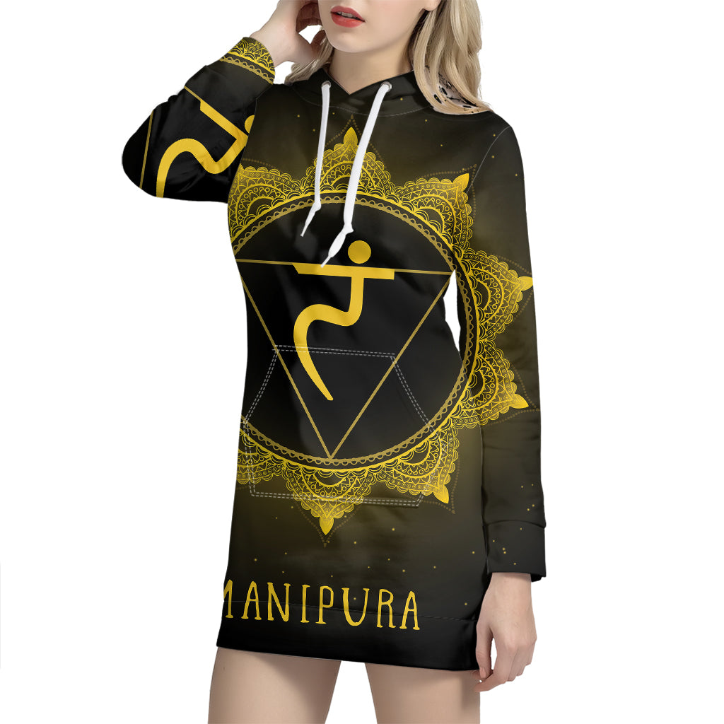 Manipura Chakra Symbol Print Pullover Hoodie Dress