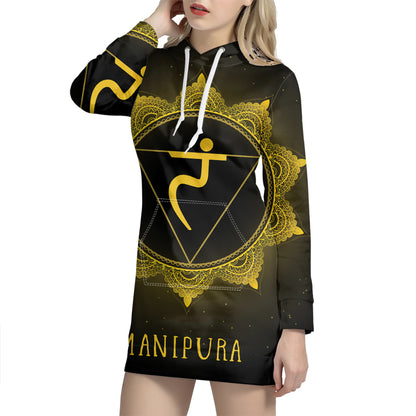 Manipura Chakra Symbol Print Pullover Hoodie Dress