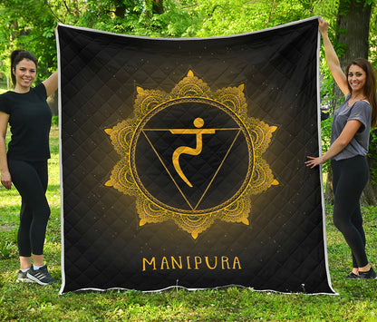 Manipura Chakra Symbol Print Quilt
