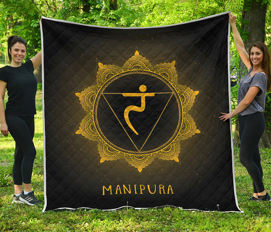 Manipura Chakra Symbol Print Quilt