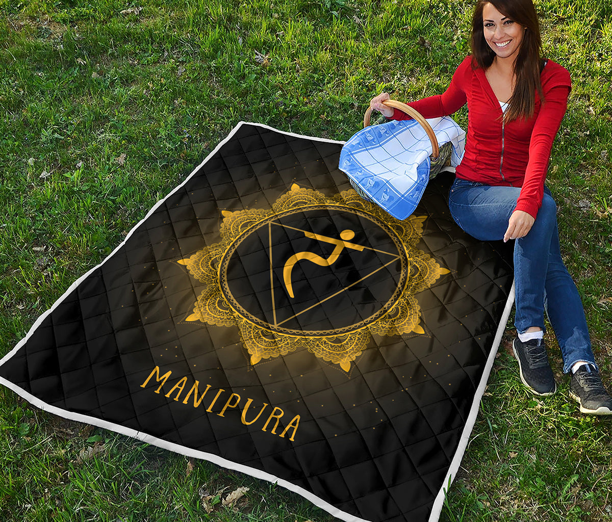 Manipura Chakra Symbol Print Quilt