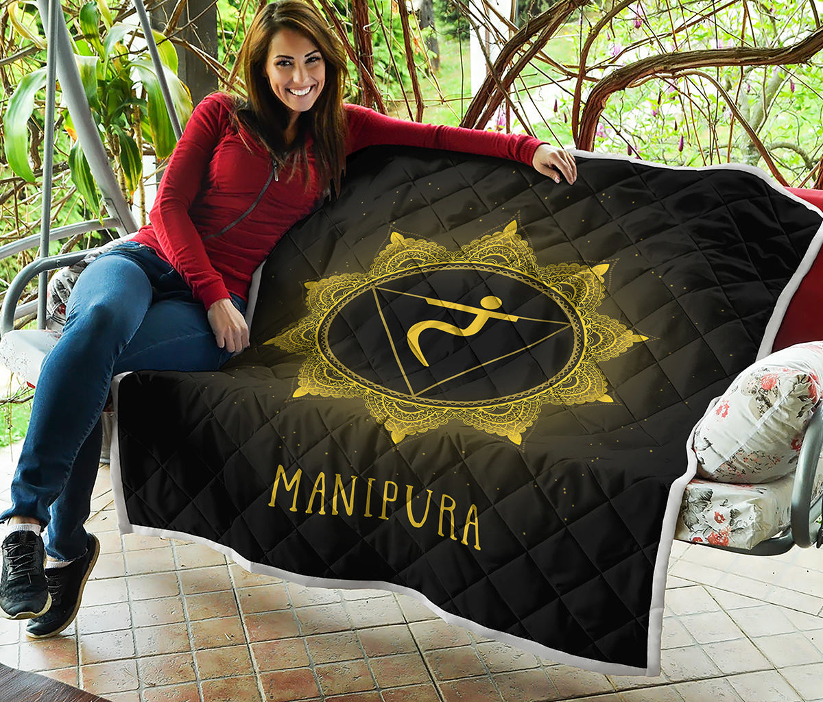 Manipura Chakra Symbol Print Quilt