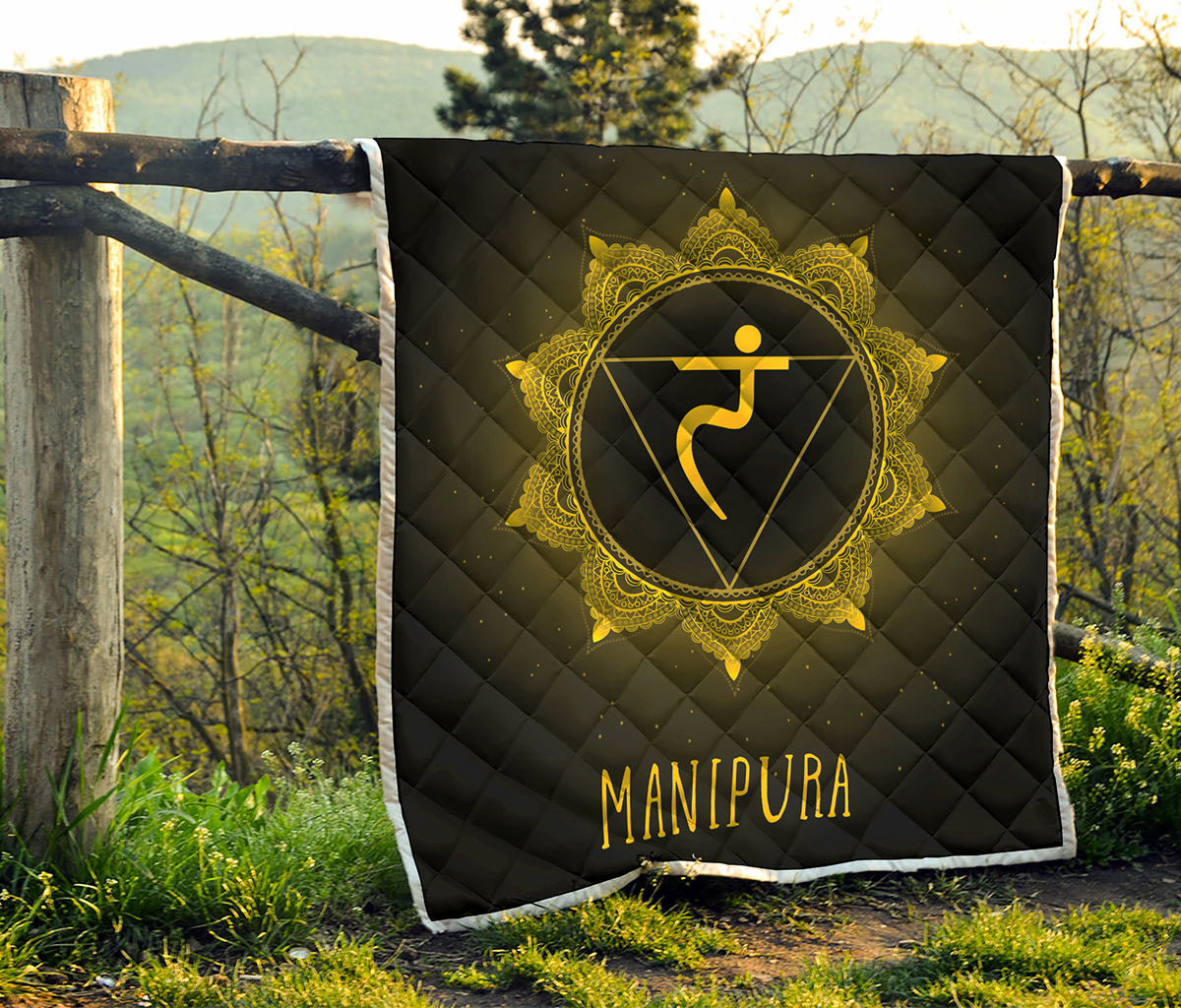 Manipura Chakra Symbol Print Quilt