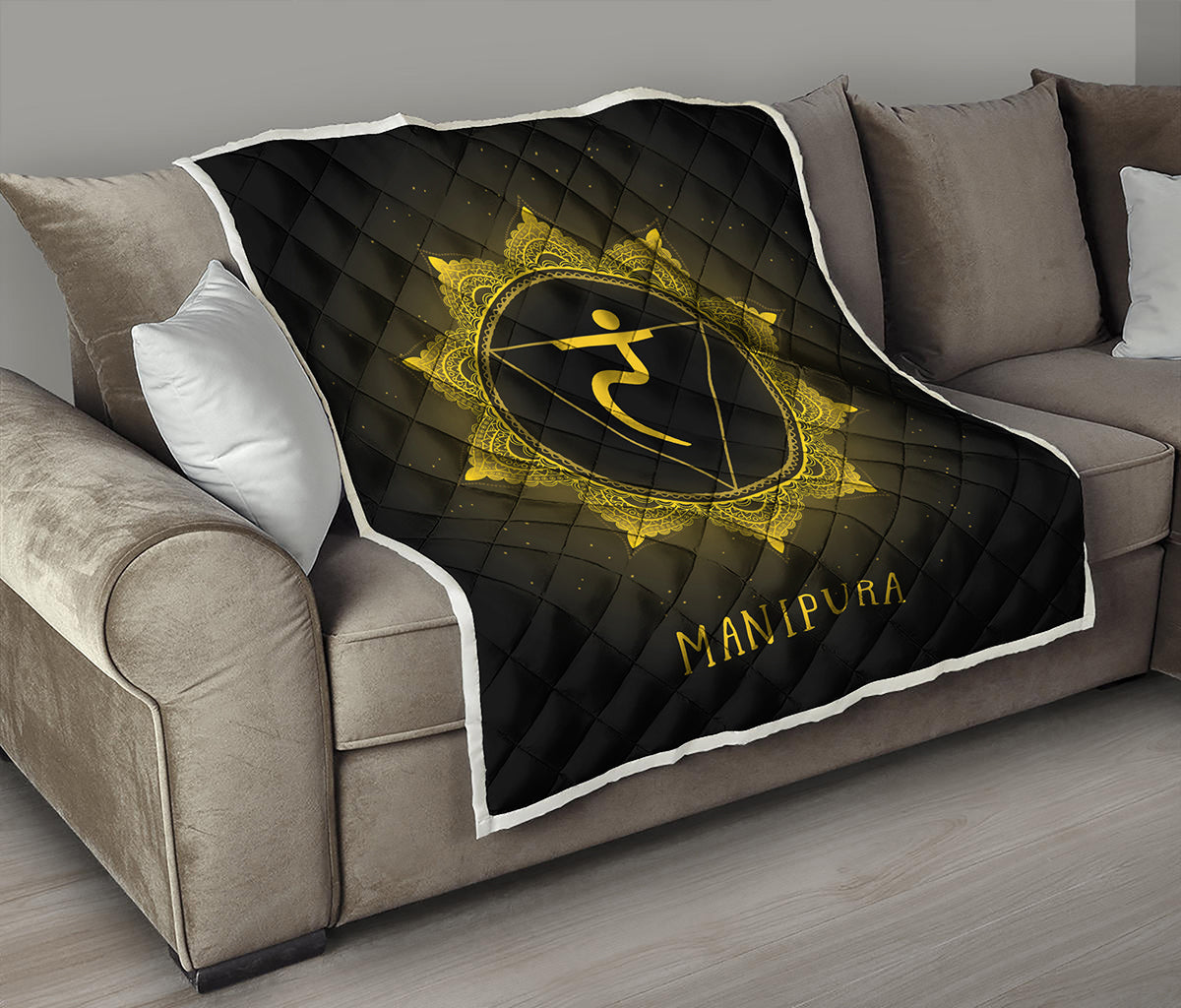 Manipura Chakra Symbol Print Quilt