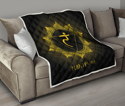 Manipura Chakra Symbol Print Quilt