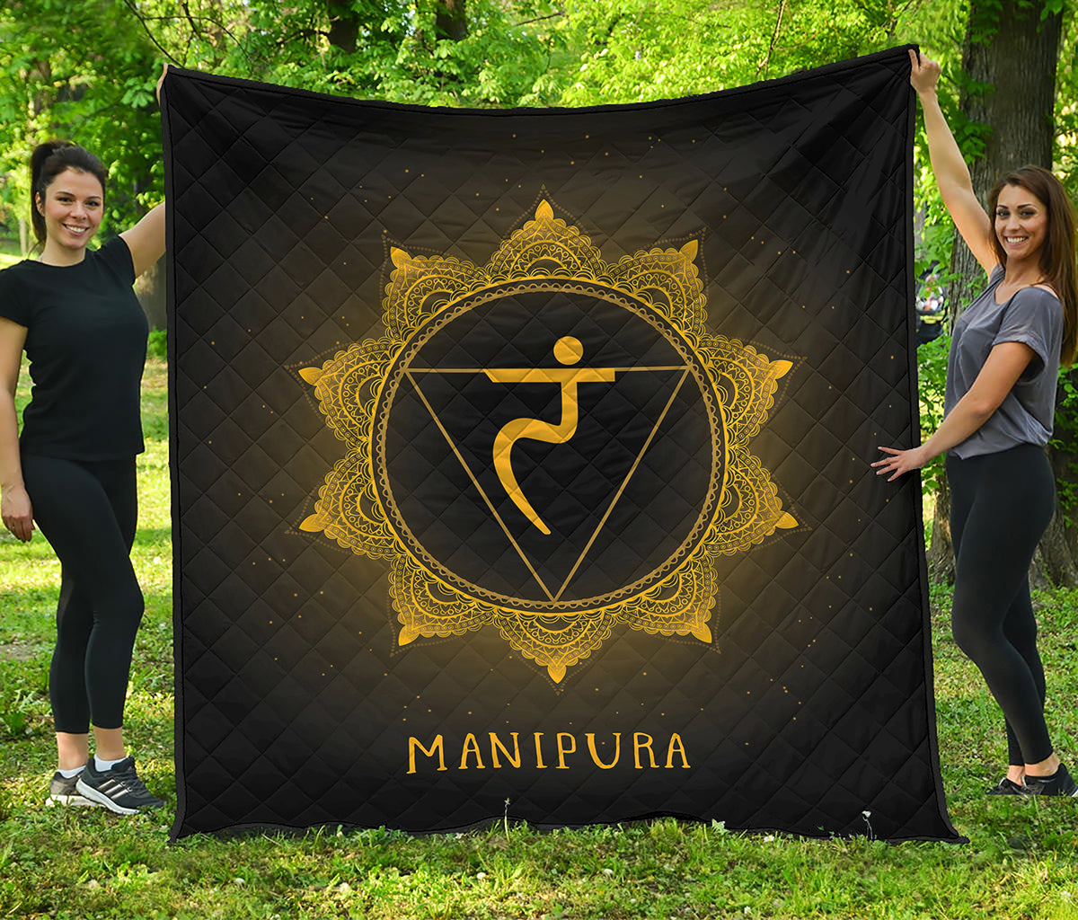 Manipura Chakra Symbol Print Quilt