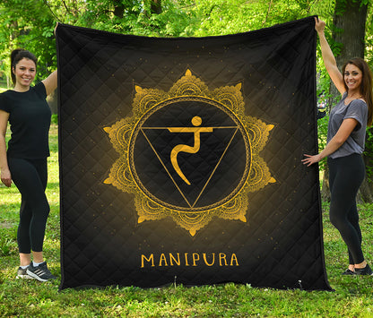 Manipura Chakra Symbol Print Quilt