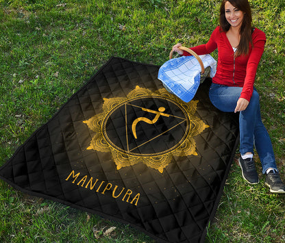 Manipura Chakra Symbol Print Quilt