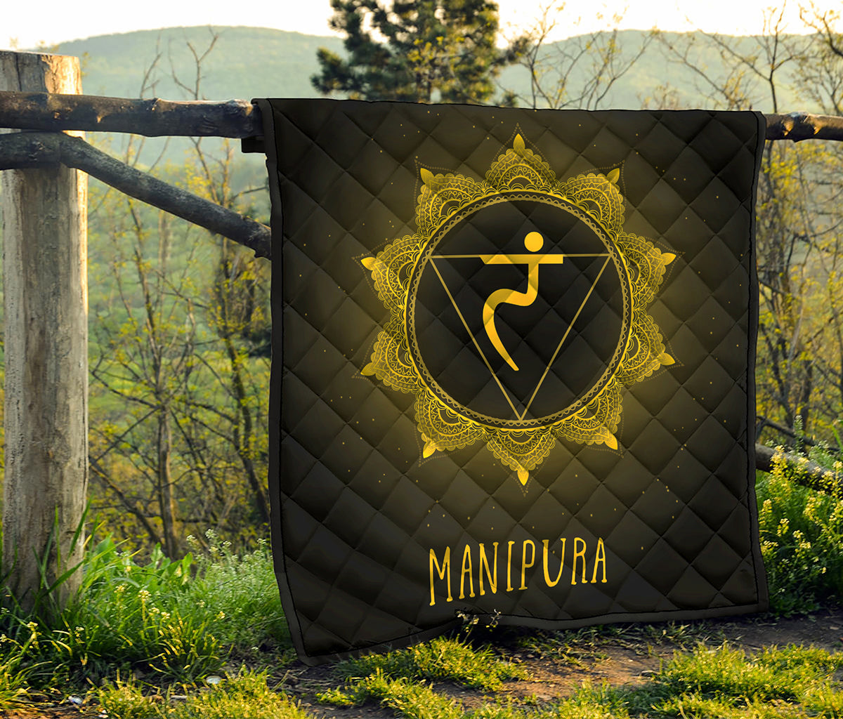 Manipura Chakra Symbol Print Quilt