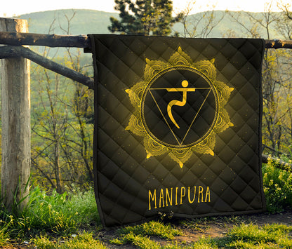Manipura Chakra Symbol Print Quilt
