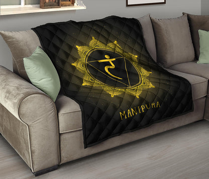 Manipura Chakra Symbol Print Quilt