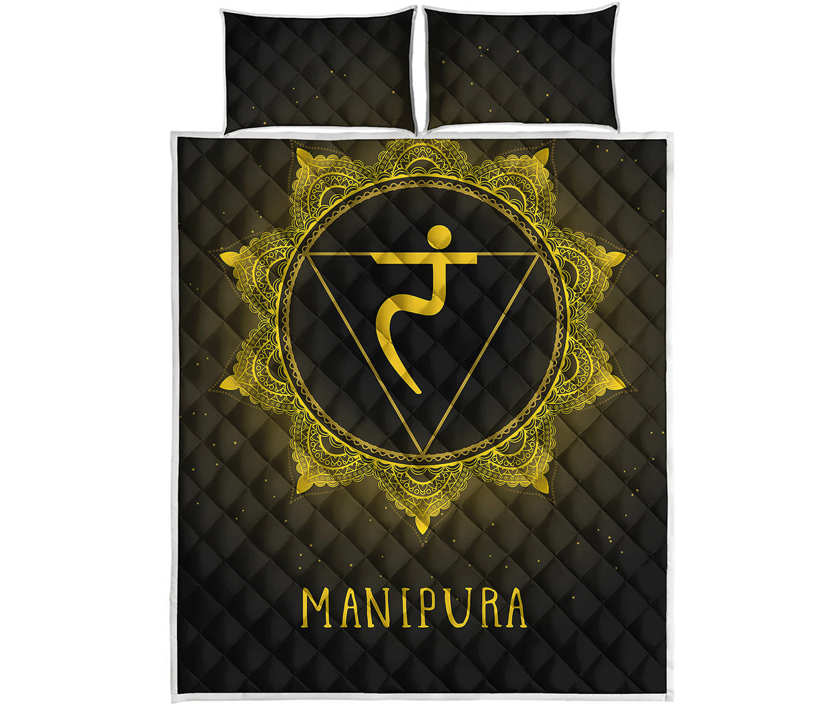 Manipura Chakra Symbol Print Quilt Bed Set