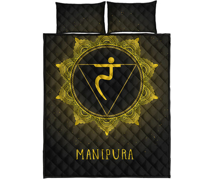 Manipura Chakra Symbol Print Quilt Bed Set