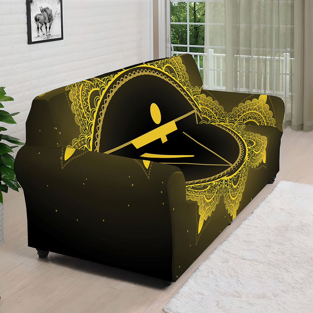 Manipura Chakra Symbol Print Sofa Cover