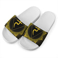 Manipura Chakra Symbol Print White Slide Sandals