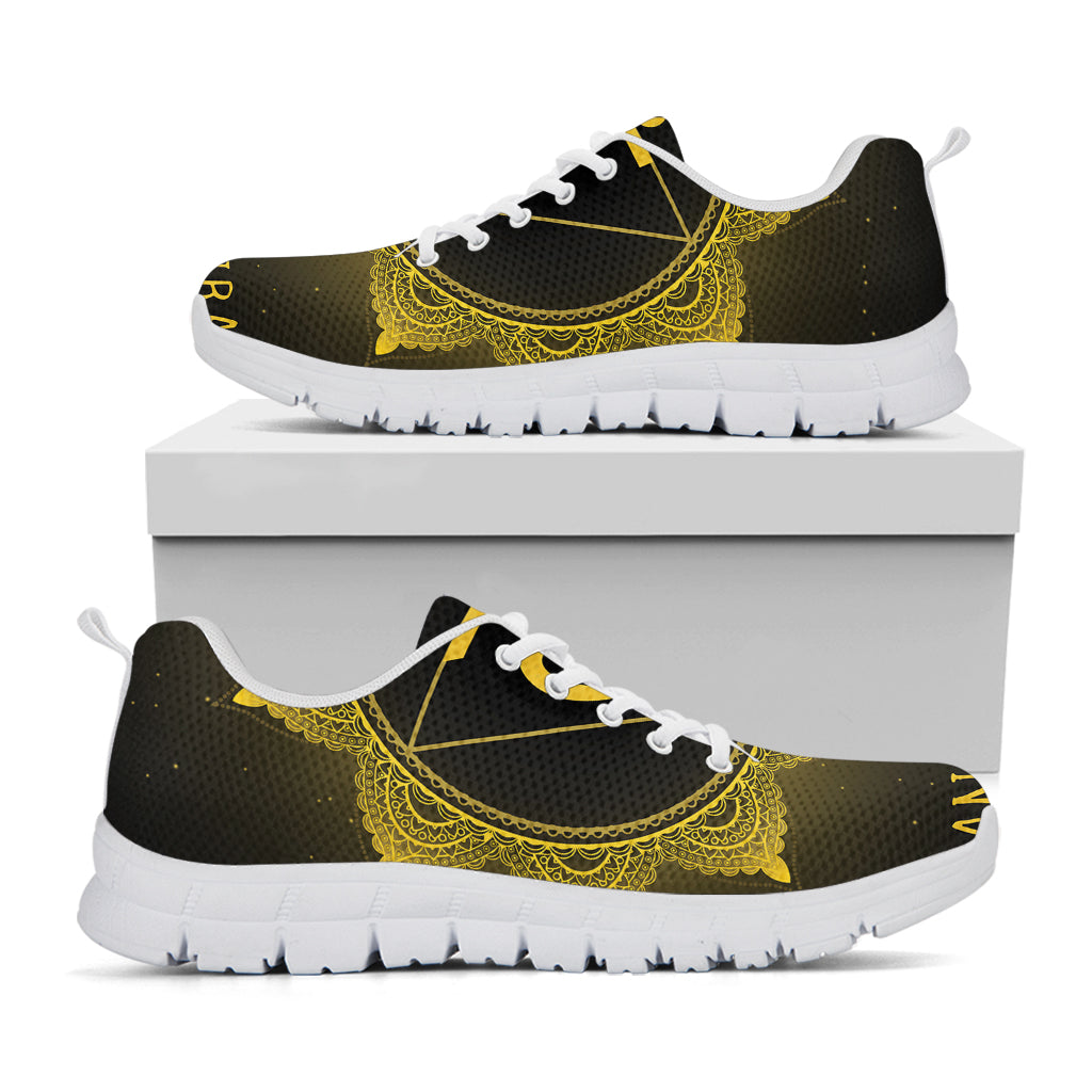 Manipura Chakra Symbol Print White Sneakers