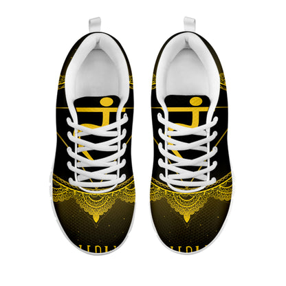 Manipura Chakra Symbol Print White Sneakers