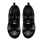 Mantis Spirit Animal Pattern Print Black Sneakers