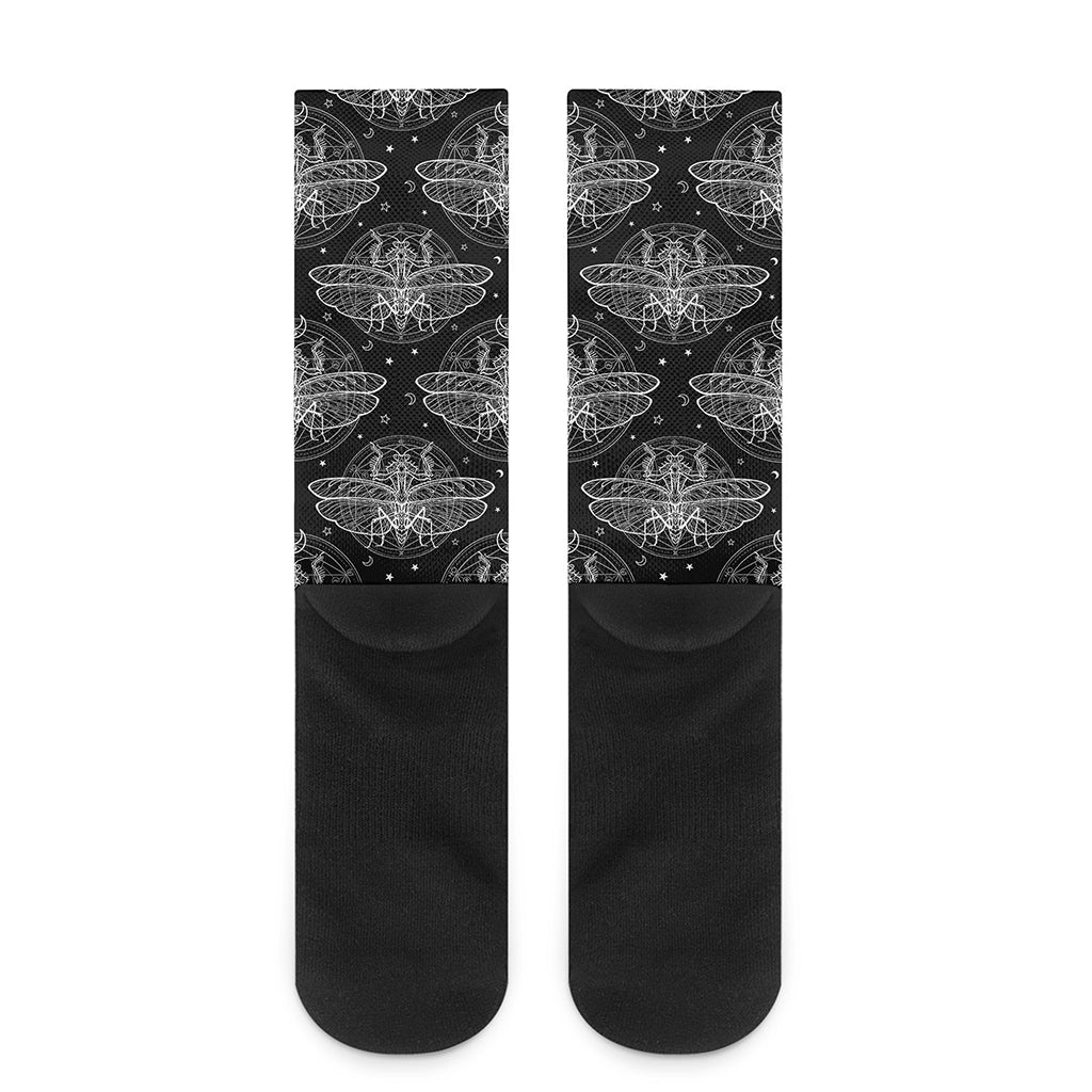 Mantis Spirit Animal Pattern Print Crew Socks