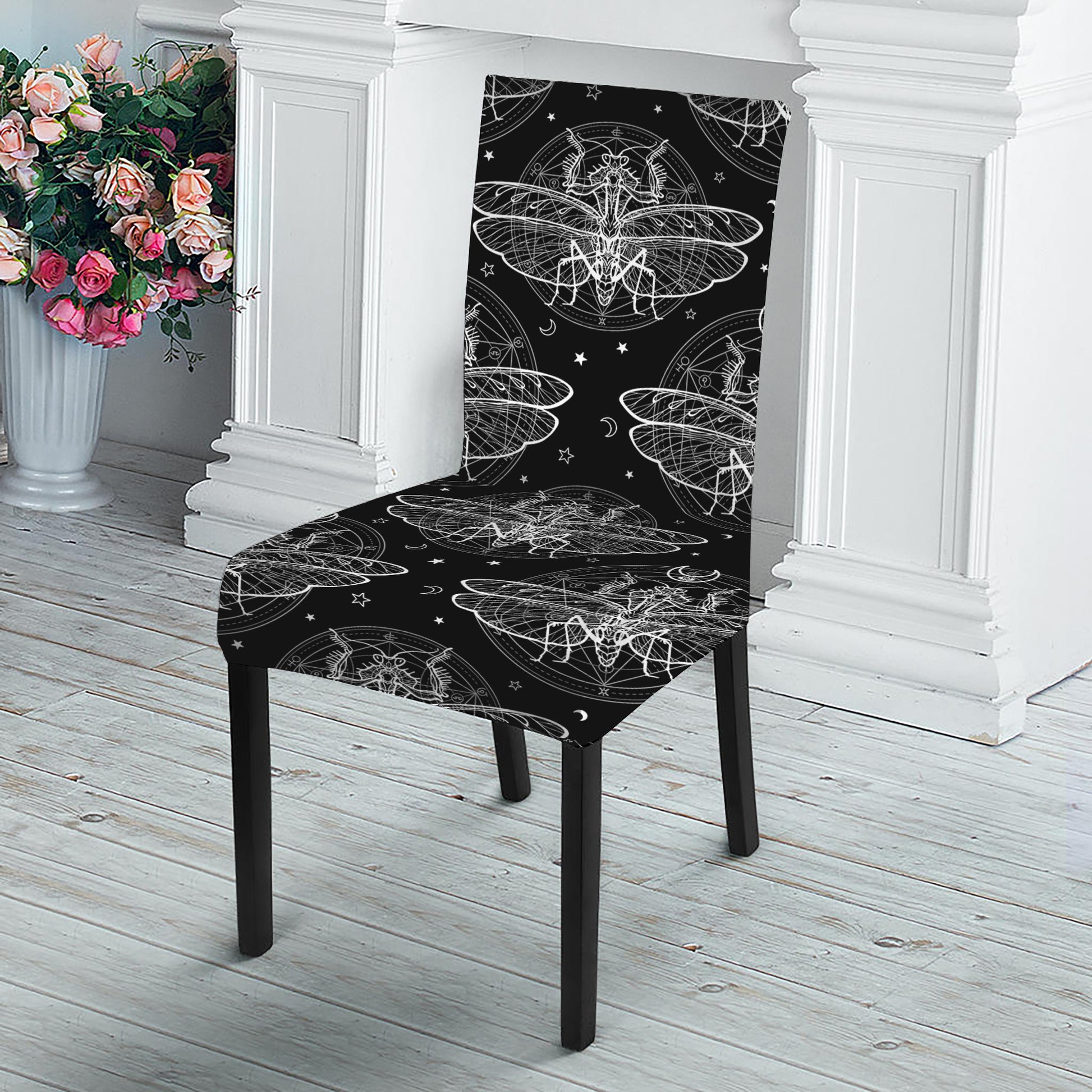 Mantis Spirit Animal Pattern Print Dining Chair Slipcover
