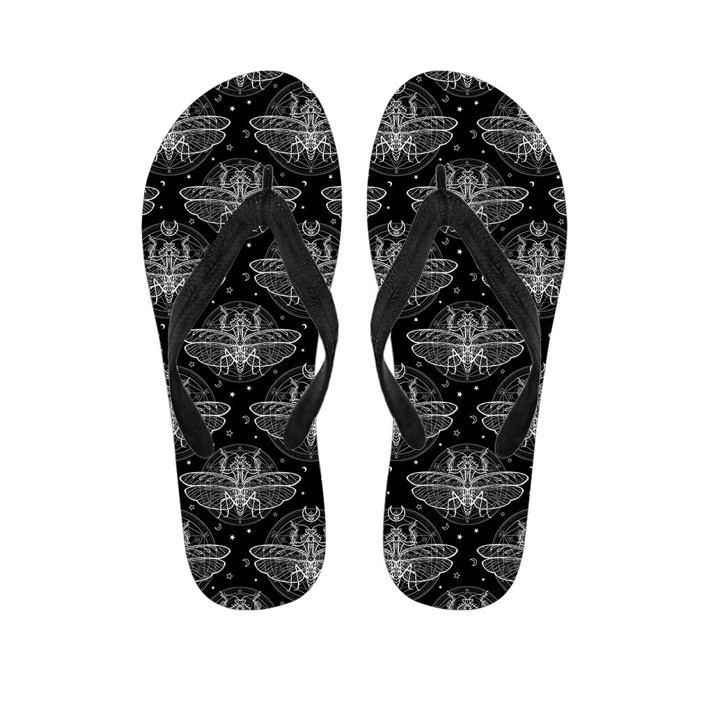 Mantis Spirit Animal Pattern Print Flip Flops