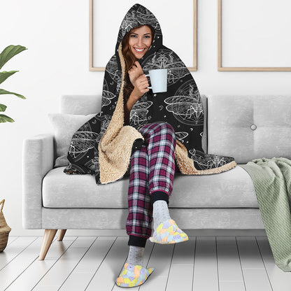 Mantis Spirit Animal Pattern Print Hooded Blanket