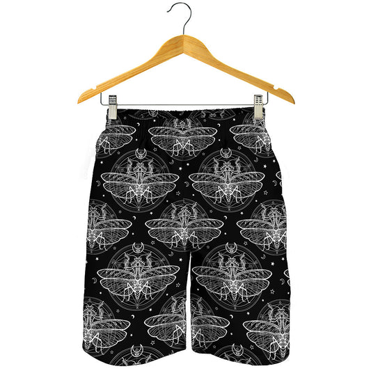 Mantis Spirit Animal Pattern Print Men's Shorts