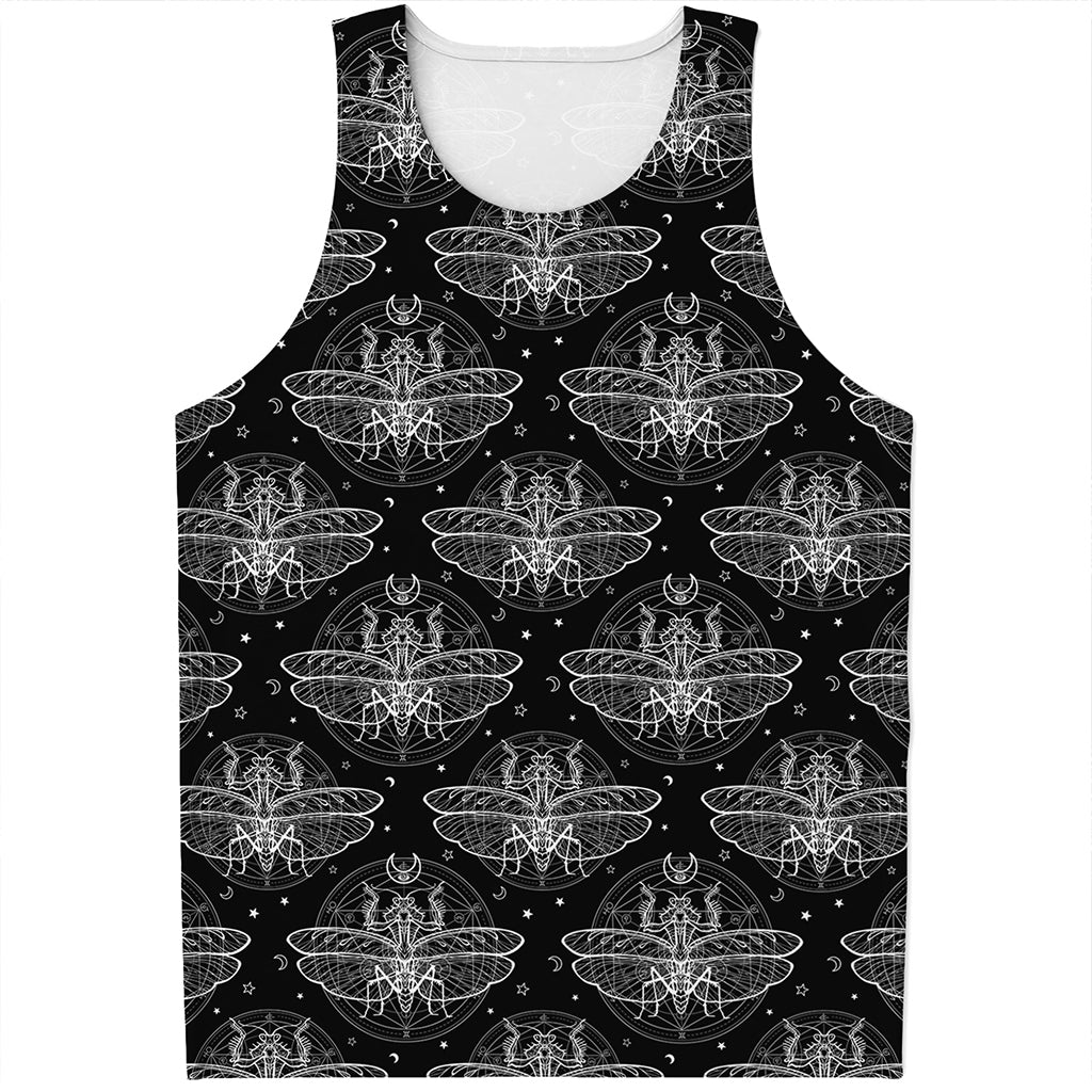 Mantis Spirit Animal Pattern Print Men's Tank Top
