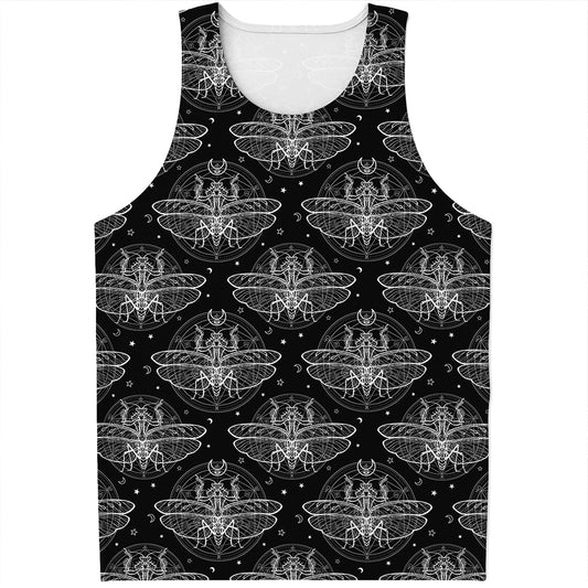 Mantis Spirit Animal Pattern Print Men's Tank Top