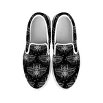 Mantis Spirit Animal Pattern Print White Slip On Shoes