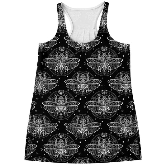 Mantis Spirit Animal Pattern Print Women's Racerback Tank Top