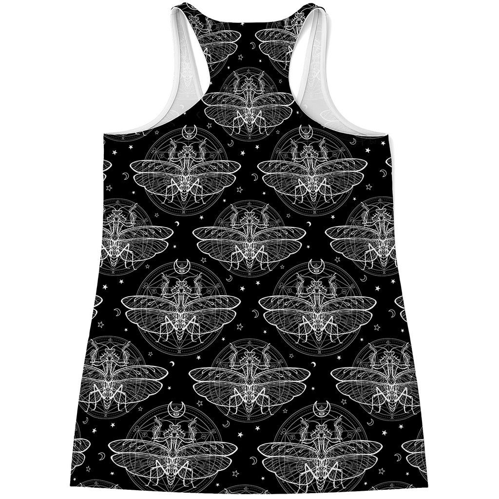 Mantis Spirit Animal Pattern Print Women's Racerback Tank Top