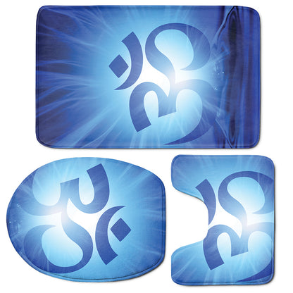 Mantra Om Print 3 Piece Bath Mat Set