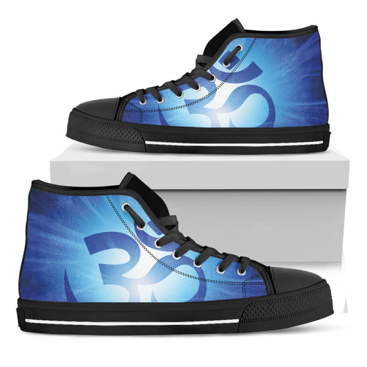 Mantra Om Print Black High Top Shoes