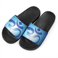 Mantra Om Print Black Slide Sandals