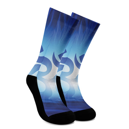 Mantra Om Print Crew Socks