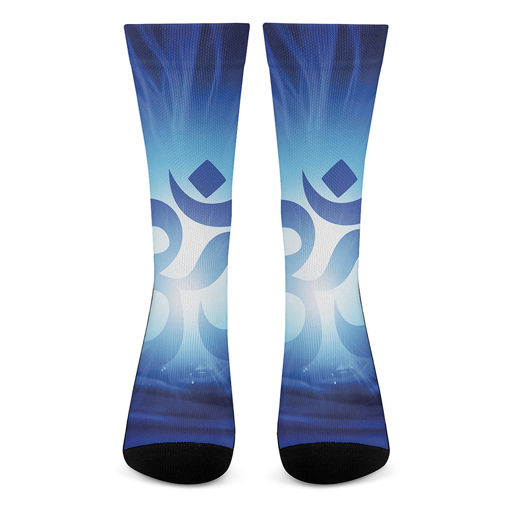 Mantra Om Print Crew Socks