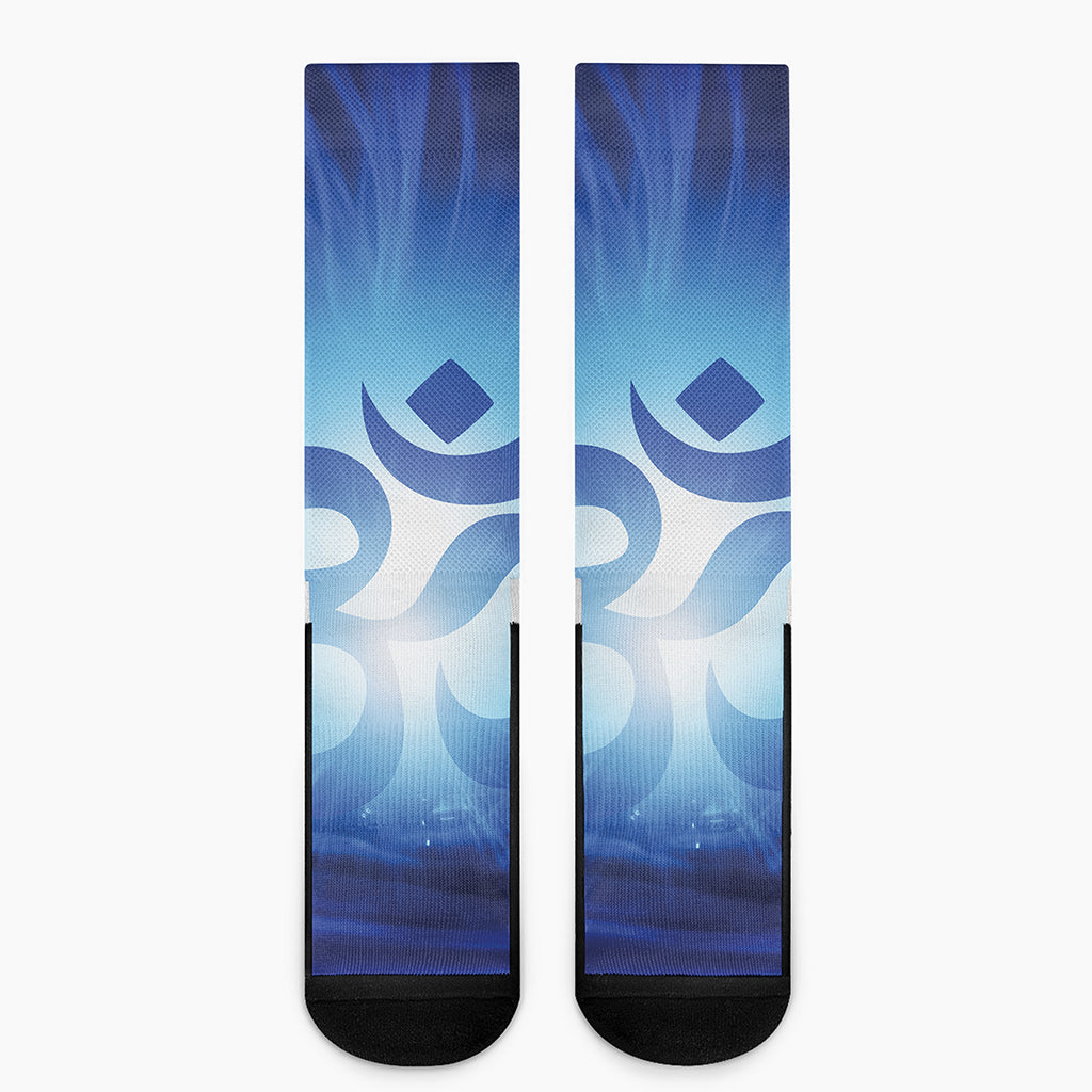 Mantra Om Print Crew Socks