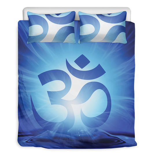 Mantra Om Print Duvet Cover Bedding Set