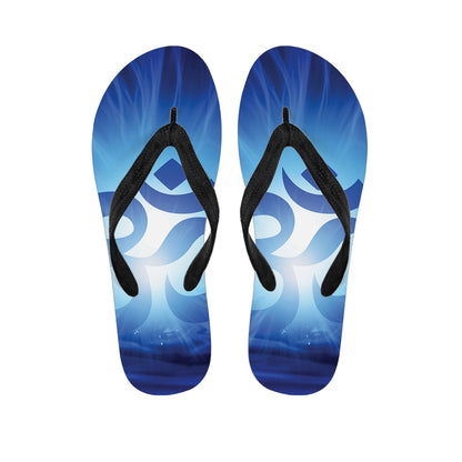 Mantra Om Print Flip Flops
