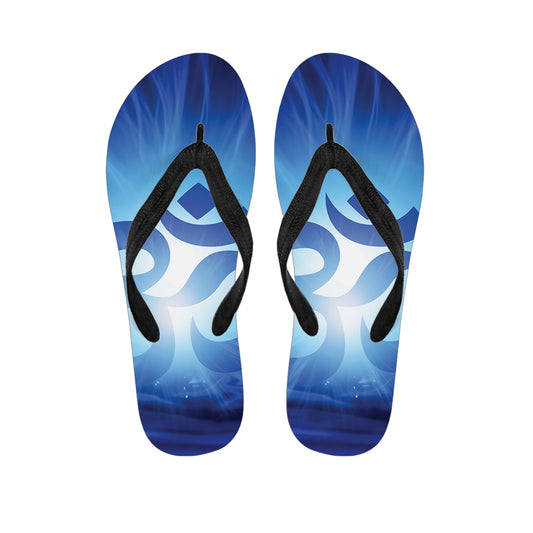 Mantra Om Print Flip Flops