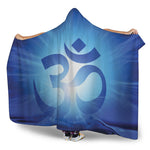 Mantra Om Print Hooded Blanket