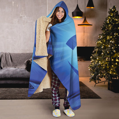 Mantra Om Print Hooded Blanket