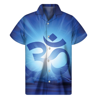 Mantra Om Print Men's Short Sleeve Shirt