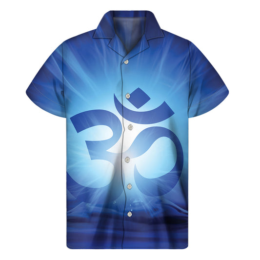 Mantra Om Print Men's Short Sleeve Shirt