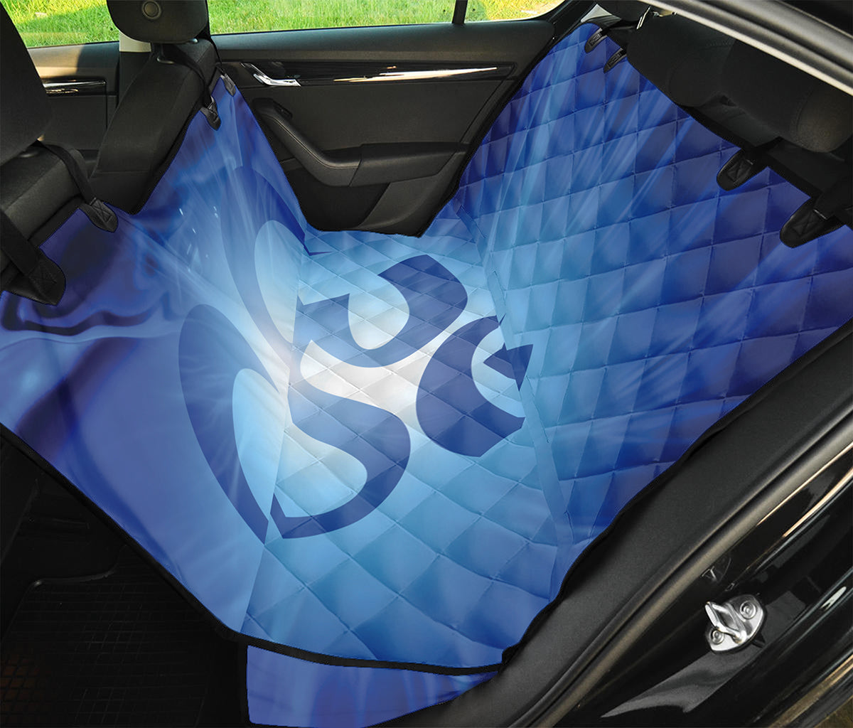 Mantra Om Print Pet Car Back Seat Cover