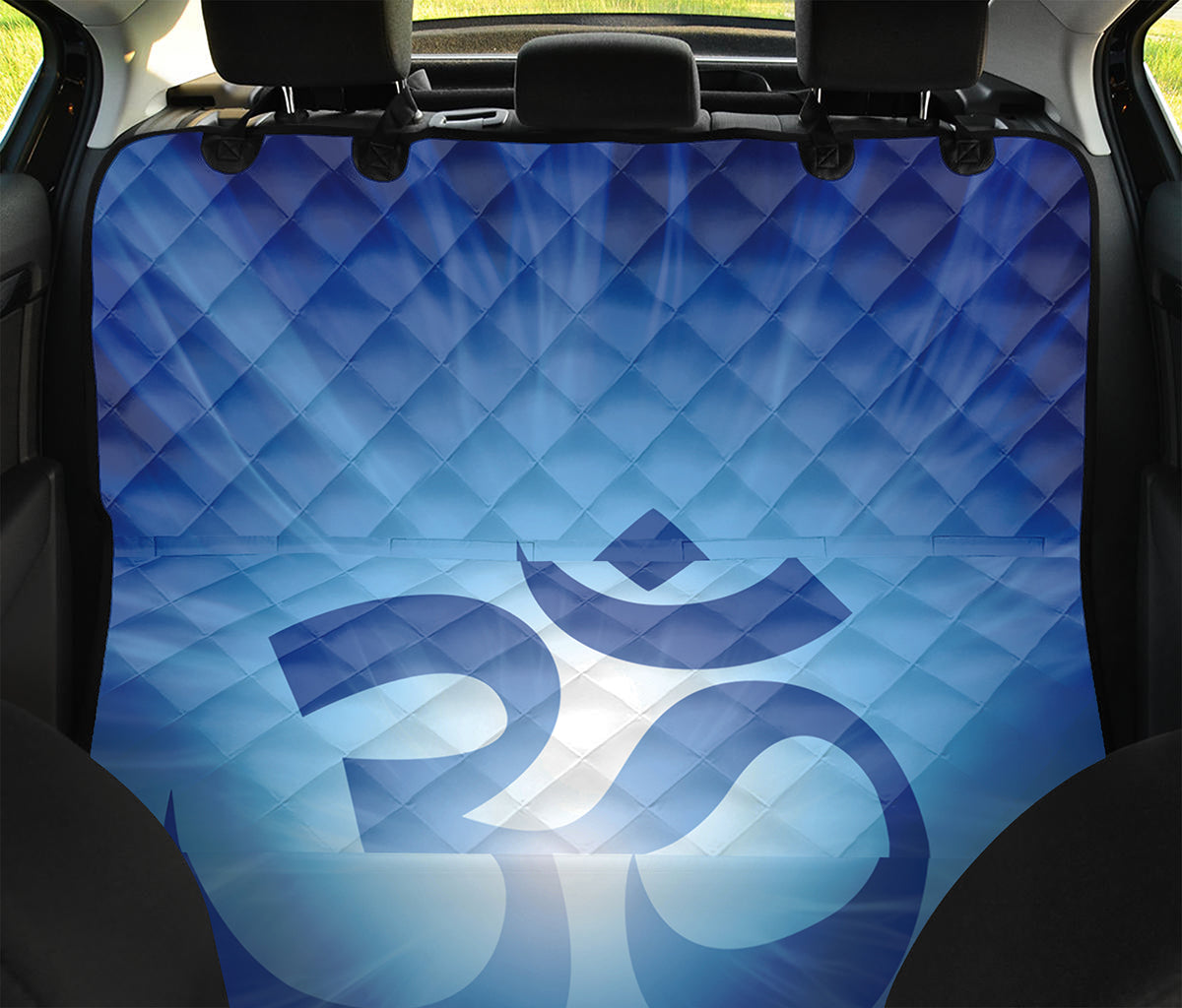 Mantra Om Print Pet Car Back Seat Cover